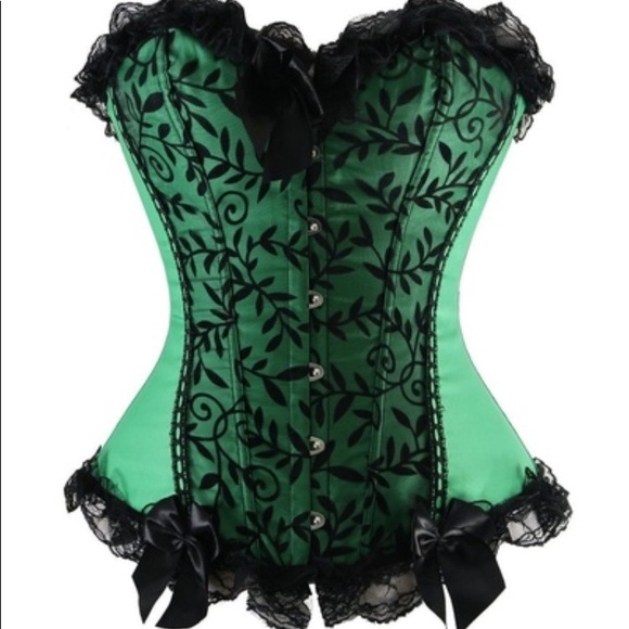 Tops - ‼️SOLD‼️NWOT Size M Green & Black Corset